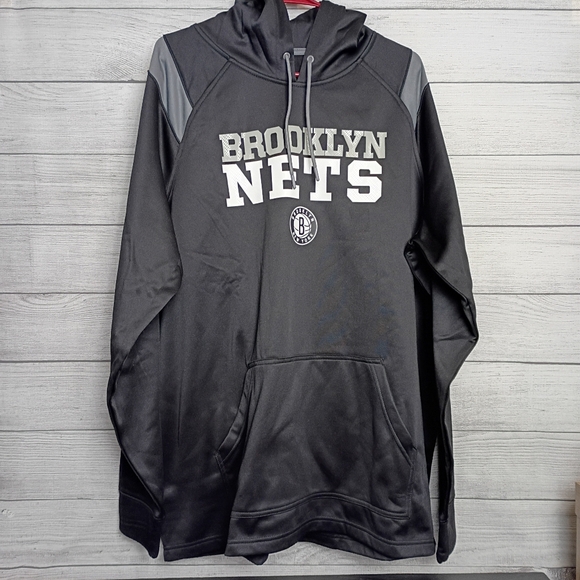 NWOT NBA Brooklyn Nets Black NBA Hoodie‎ Men’s 2XL - Picture 1 of 8